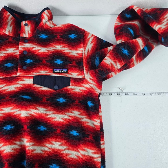 Patagonia Synchilla Snap-T Fleece Pullover Red Southwestern Tribal 25455 FA15 - Picture 3 of 9